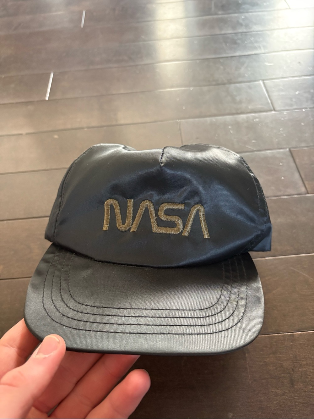 Vintage 80s Black NASA Embroidered Logo Cap
